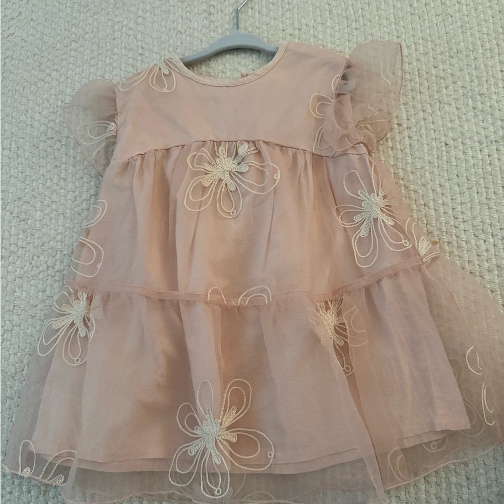 Zara Toddler Dress in Soft blush pink